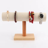 Wooden Jewelry Display Rack Organizer T Bar Holder for Necklaces and Watches