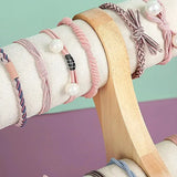 2-Layer Wood Jewelry Display Stand for Watches Bracelets Hair Accessories