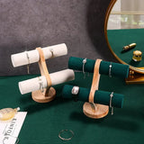 2-Layer Wood Jewelry Display Stand for Watches Bracelets Hair Accessories