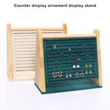 Bamboo Wood Jewelry Display Stand Ring Earring Holder