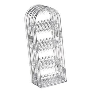 Clear Acrylic Jewelry Display Stand 240 Holes Double Sided Hanging Rack