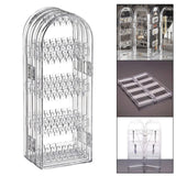 Clear Acrylic Jewelry Display Stand 240 Holes Double Sided Hanging Rack