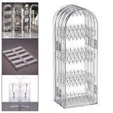 Clear Acrylic Jewelry Display Stand 240 Holes Double Sided Hanging Rack