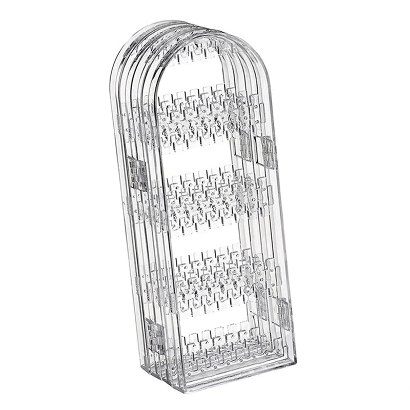 Clear Acrylic Jewelry Display Stand 240 Holes Double Sided Hanging Rack
