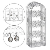Clear Acrylic Jewelry Display Stand 240 Holes Double Sided Hanging Rack