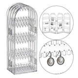 Clear Acrylic Jewelry Display Stand 240 Holes Double Sided Hanging Rack