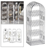 Clear Acrylic Jewelry Display Stand 240 Holes Double Sided Hanging Rack