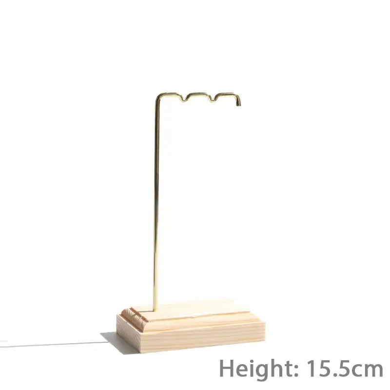 Boho Jewelry Display Stand Wood Base High Girls Store Decor