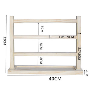 Wooden Jewelry Display Stand Earrings Necklace Storage Rack with Hooks