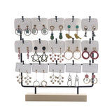 Wooden Jewelry Display Stand Earrings Necklace Storage Rack with Hooks