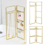 Multi-hooks Golden Metal Jewelry Display Stand