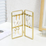 Multi-hooks Golden Metal Jewelry Display Stand