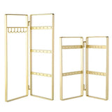 Multi-hooks Golden Metal Jewelry Display Stand