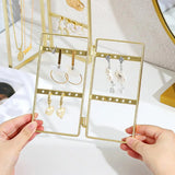 Multi-hooks Golden Metal Jewelry Display Stand
