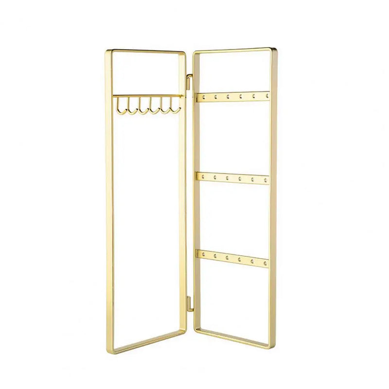 Multi-hooks Golden Metal Jewelry Display Stand