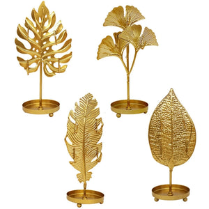 Leaf Shape Jewelry Display Stand Iron Storage Rack Earring Necklace Bracelet Org