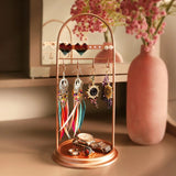 Metal Jewelry Display Stand, 8 Hook 11 Holes Storage Holder Rack