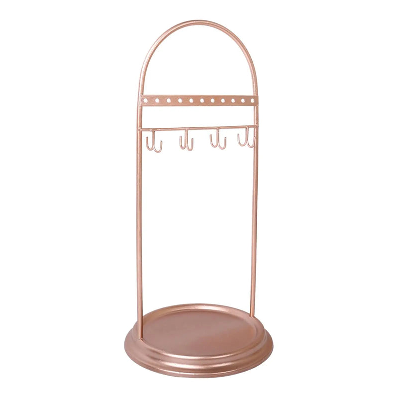 Metal Jewelry Display Stand, 8 Hook 11 Holes Storage Holder Rack