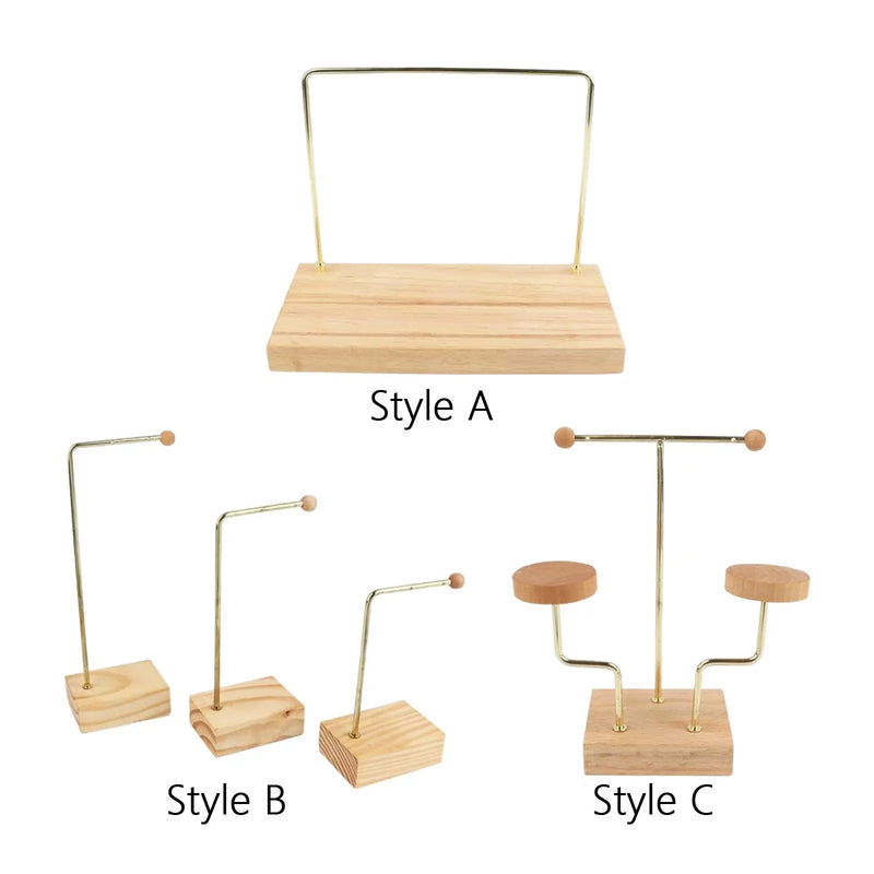 Earring Display Stand with Wood Base