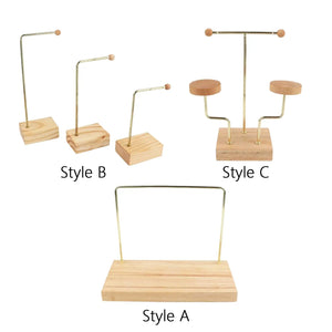 Earring Display Stand with Wood Base