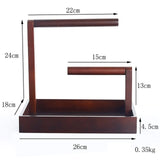 Wooden Jewelry Display Stand with Storage Box for Rings and Necklaces