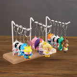Jewelry Display Stand Metal Earring Rack Wooden Necklace Holder