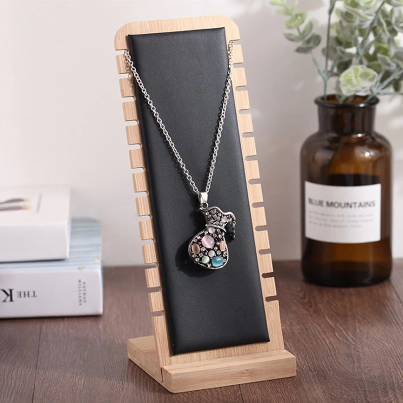 Bamboo Jewelry Display Stand Organizer Tray