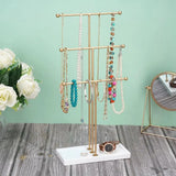 3-Tier Jewelry Display Stand Stable Base Necklace Holder Home Use