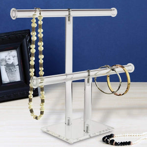 Clear Acrylic 2-Tier Jewelry Display Stand for Trade Store Exhibit
