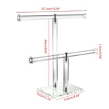 Clear Acrylic 2-Tier Jewelry Display Stand for Trade Store Exhibit