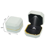 Octagonal LED Light Ring Jewelry Storage Box Organizer Valentine Gift Case
