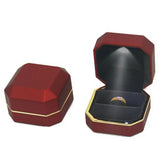 Octagonal LED Light Ring Jewelry Storage Box Organizer Valentine Gift Case