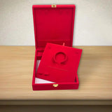 Red Jewelry Display Storage Case with Lock, Soft Touch