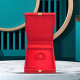 Red Jewelry Display Storage Case with Lock, Soft Touch