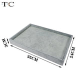 Grey Velvet Jewelry Display Tray 35*24cm for Rings, Bracelets Organizer