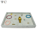 Grey Velvet Jewelry Display Tray 35*24cm for Rings, Bracelets Organizer