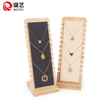 Wood Necklace Display Shelf 12 Slot Jewelry Holder