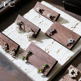Wooden Ear Studs Display Jewelry Rack Earring Shooting Props