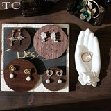 Wooden Ear Studs Display Jewelry Rack Earring Shooting Props