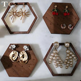 Wooden Ear Studs Display Jewelry Rack Earring Shooting Props
