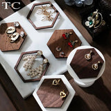 Wooden Ear Studs Display Jewelry Rack Earring Shooting Props