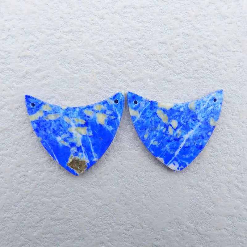 Lapis Lazuli Gemstone Double Holes Earrings For Women 30x26x3mm