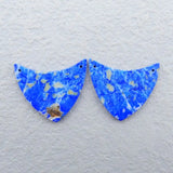 Lapis Lazuli Gemstone Double Holes Earrings For Women 30x26x3mm