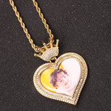 Double-layer Love Crown Head Pendant Zircon