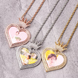 Double-layer Love Crown Head Pendant Zircon