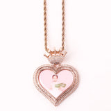 Double-layer Love Crown Head Pendant Zircon