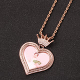 Double-layer Love Crown Head Pendant Zircon