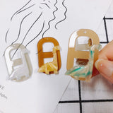 20pcs 46*38mm Hollow Out Geometry Dinosaur Resin Pendant