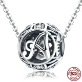 925 Sterling Silver A-Z Letter Charm Bracelets Bangles