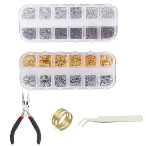 Copper Ring Jump Rings Lobster Clasps Pliers Set DIY Jewelry Making Kit